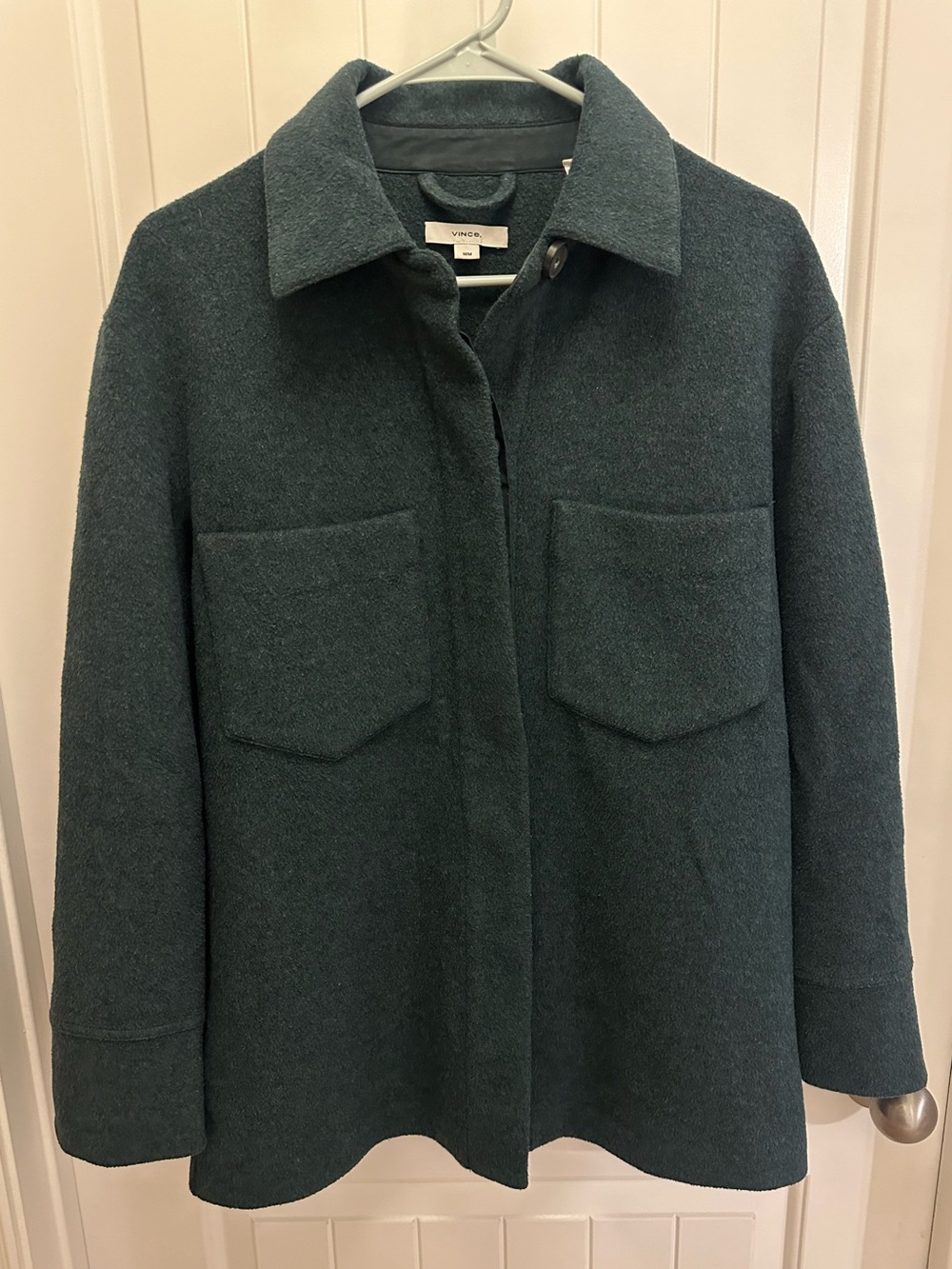 Vince Wool & Cashmere Blend Shirt Jacket - Dark Green - Size M